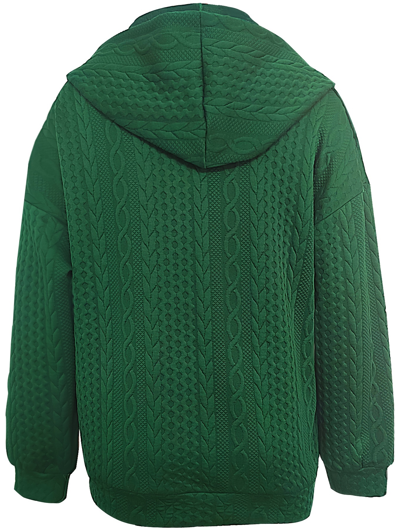 cable knit quarter zip hoodie casual long sleeve drawstring hoodies sweatshirt womens clothing details 2