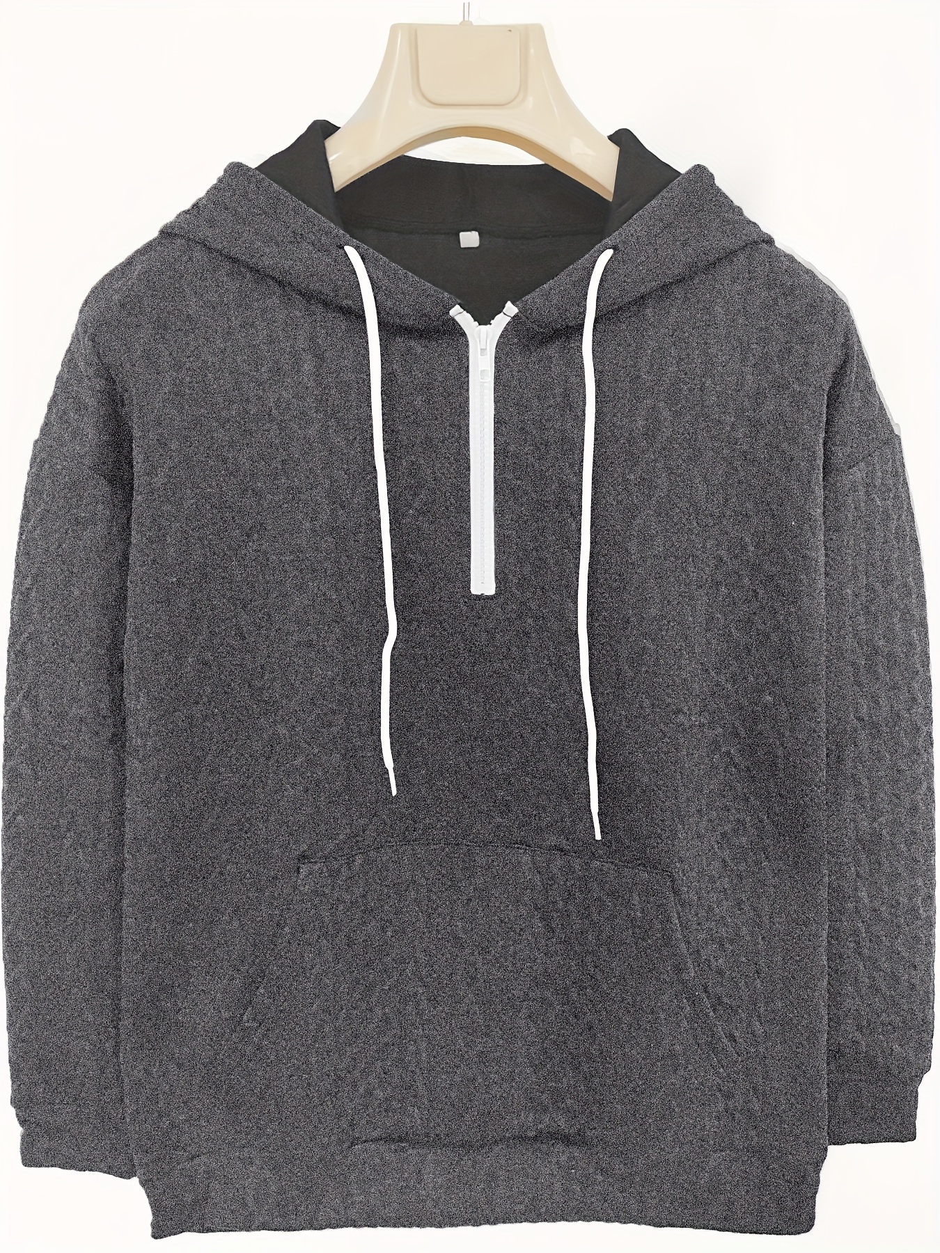 cable knit quarter zip hoodie casual long sleeve drawstring hoodies sweatshirt womens clothing details 14