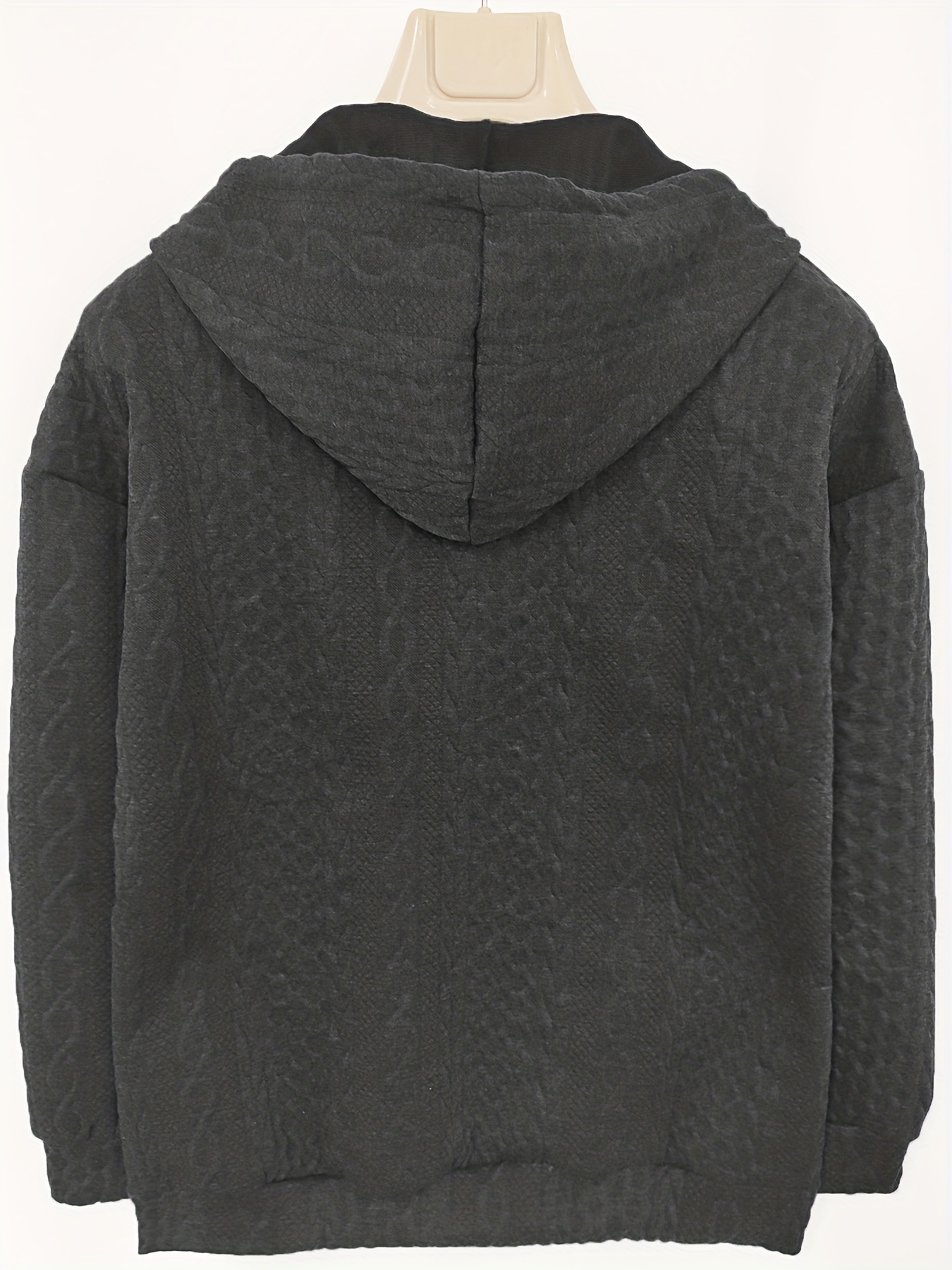 cable knit quarter zip hoodie casual long sleeve drawstring hoodies sweatshirt womens clothing details 17
