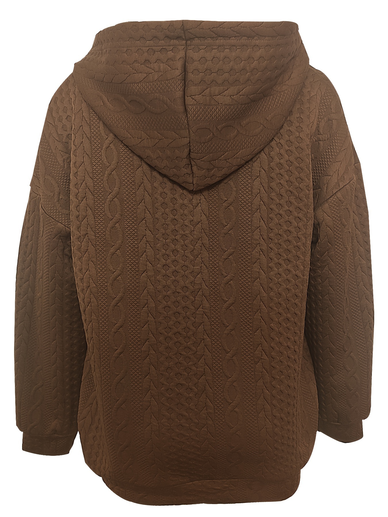 cable knit quarter zip hoodie casual long sleeve drawstring hoodies sweatshirt womens clothing details 23