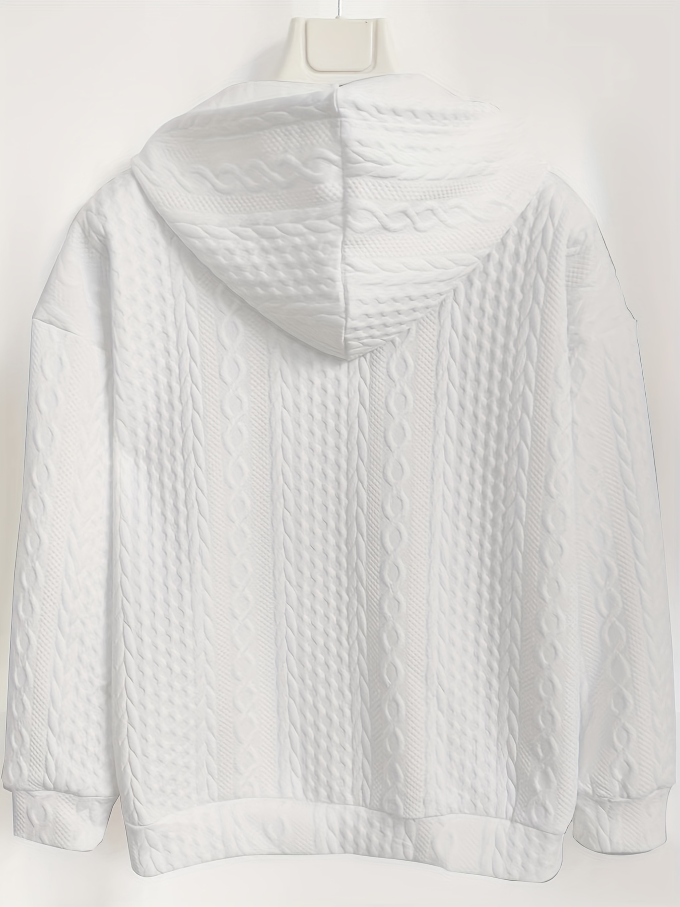 cable knit quarter zip hoodie casual long sleeve drawstring hoodies sweatshirt womens clothing details 30