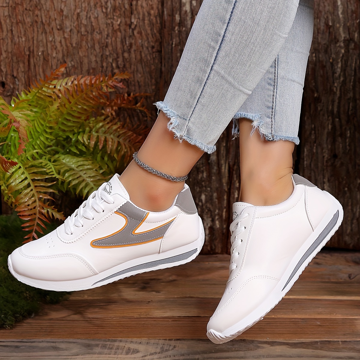 simple flat sneakers women s casual lace outdoor shoes details 0